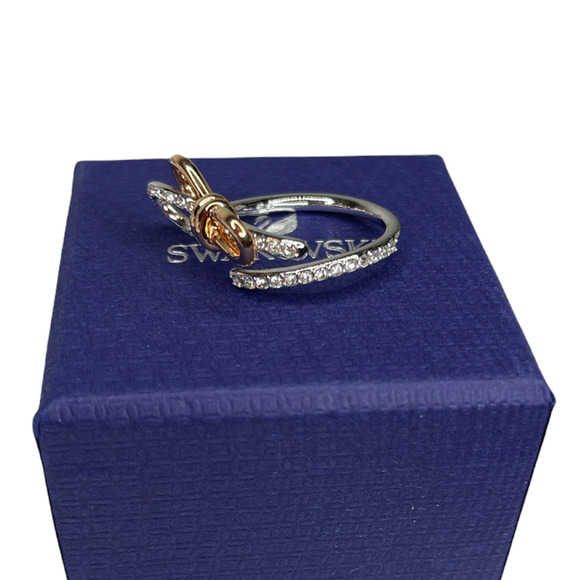 Swarovski Lifelong Bow ring Bow, White, Mixed metal finish Size Eur 58 / 8 USA - Picture 3 of 7